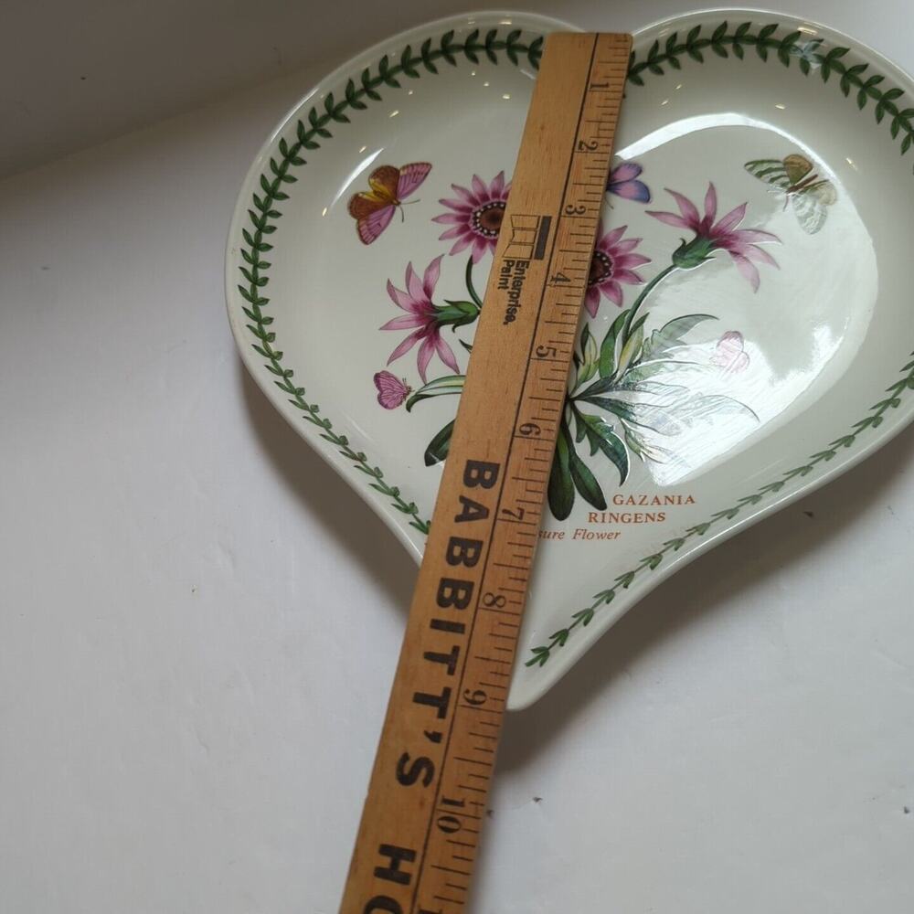 Portmeirion Porcelain BOTANIC GARDEN Heart Shaped Dish TREASURE FLOWER Britain - Picture 6 of 6